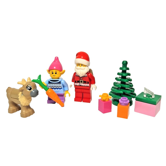 Lego Christmas Minifigure Lot Santa Claus Tree Presents Elf Reindeer Holiday Set - Picture 1 of 4